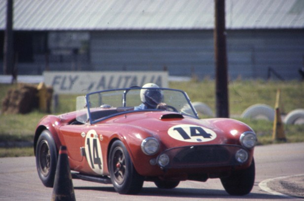 Dave MacDonald and Fireball Roberts co-drive the Shelby Cobra Roadster at the 12 HRS Sebring in 1963